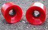 Red 72a 3DM Avalon wheels packaged with a set of ABEC 5 bearings and spacers