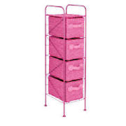 Unbranded 4 Drawer storage tower pink