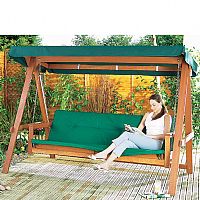 The unique Baharu swing converts easily into a garden bed for outdoor relaxation. The solid