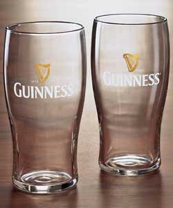 Unbranded 4 Piece Guiness Logo Print Pint Glasses