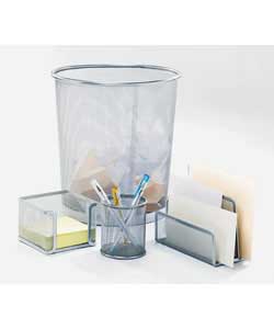4-Piece Mesh Office Set - Silver