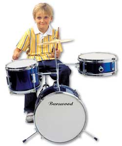 This complete metal drum set includes bass drum, m