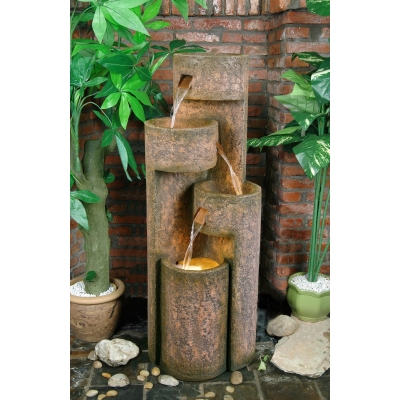 Unbranded 4 Tier Circular Copper Cascade Water Feature