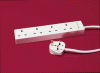 4 WAY 13 AMP POWER STRIP W/OUT PROTECTION 2M LEAD