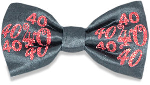 Unbranded 40 Celebration Black Bow Tie