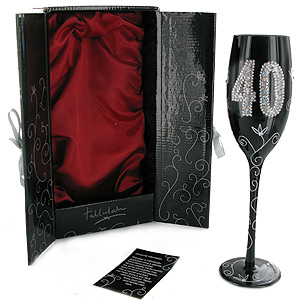 Unbranded 40th Birthday Black Champagne Glass