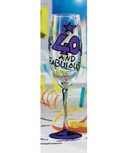 40th Birthday Champagne Flute
