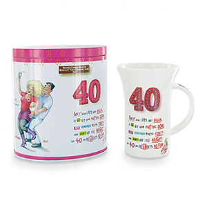 Unbranded 40th Birthday Mug and Cookie Tin For Her