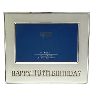 40th Birthday Photo Frame (Silver)