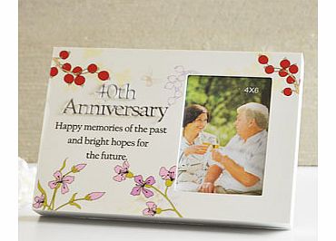 Unbranded 40th Ruby Wedding Anniversary Floral Sentiment