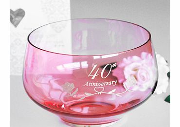 Unbranded 40th Ruby Wedding Anniversary Gifts Crystal Bowl