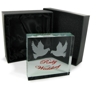 Unbranded 40th Ruby Wedding Anniversary Paperweight