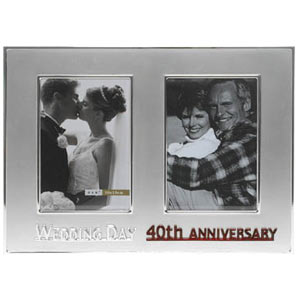 40th Wedding Anniversary Then & Now Photo Frame