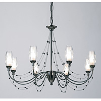 Unbranded 410 8BC - 8 Light Black Chrome Hanging Light