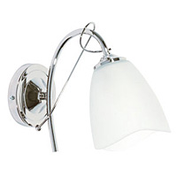 Contemporary and stylish wall light fitting in a polished chrome finish complete with opal glass sha