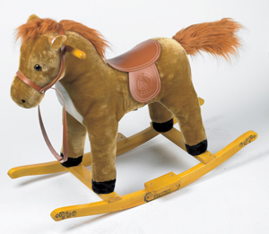 Unbranded 42cm Brown Rocking Horse with Sounds