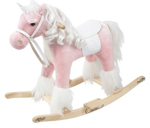 Unbranded 42cm Pink Unicorn Rocking Horse with Sounds