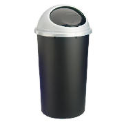 Unbranded 45L Bullet bin with easy flip lid black and silver