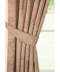 46 x 72in Pair of Calligraphy Curtains - Mocha