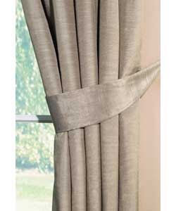 46 x 72in Pair of Lined Faux Silk Pleated Curtains - Taupe