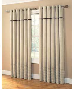 46 x 72in Pair of Lined Ring Top Pintuck Curtains - Natural
