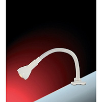 White clip-on light with adjustable spring arm. Length - 48cm Diameter - 4cmBulb type - SES R50 refl