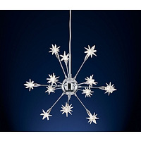 Modern atom style halogen fitting with unique star glass shades. Height - 35cm Diameter - 42cmBulb t
