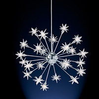 Modern atom style halogen fitting with unique star glass shades. Height - 50cm Diameter - 50cmBulb t