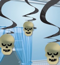 5 Cemetery Terror Skull Swirl Decoration