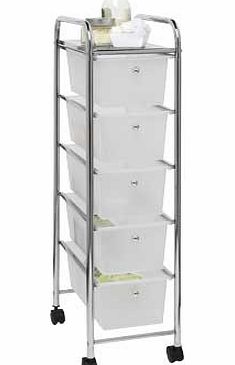 Unbranded 5 Drawers Slim Storage Trolley on Wheels