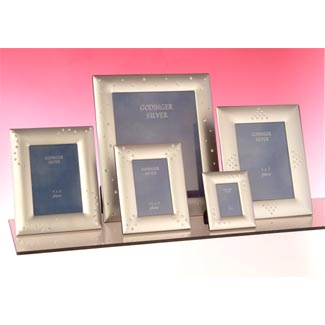 Silver Diamonds 5 piece photo frame set