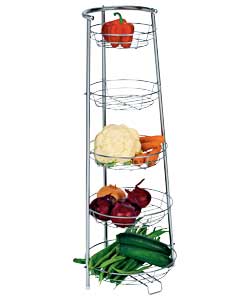 Unbranded 5 Tier Chrome Finish Vegetable Stand