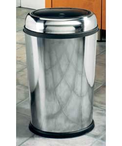 50 Litre Polished Stainless Steel Oval Press Top Bin