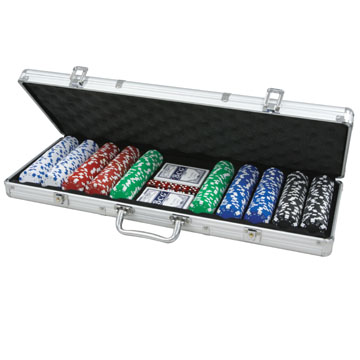 500 CQ POKER 11.5gm CHIPS DICE DESIGN IN ALU CASE