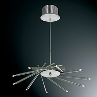 Halogen chrome fitting with multiple co-ordinated arms. Height - 31cm Diameter - 58cmBulb type - 12v