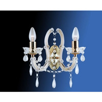 Elegant brass finish chandelier wall light designed and manufactured in the distinctive Marie Theres