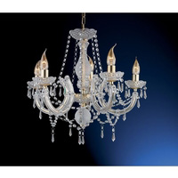 Elegant brass finish chandelier designed and manufactured in the distinctive Marie Therese style del