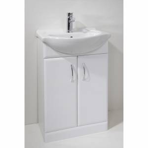 550mm White High Gloss Vanity Unit