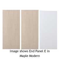 570mm Wide x 2 Mid Height End Panels - End Panel E Solid Ash