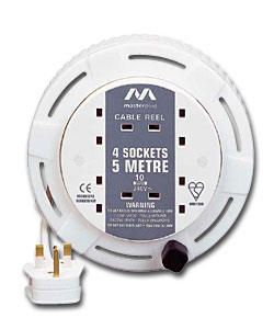 5m Cable Reel - with 4 sockets