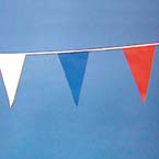 5m PVC red, white and blue bunting