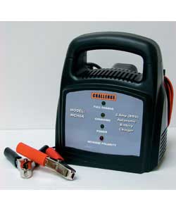 Suitable for use with 12 volt lead acid car batteries between 20 - 75Ah.Charging rates 6 amps RMS. A