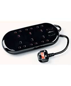 6 Child resistant sockets. 1m cable. 13amp. Neon light indicators.