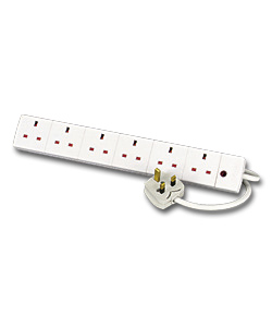 6 Gang Trailing Socket - 3m cable