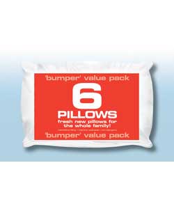 6 Pack Hollowfibre Pillows