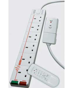 Unbranded 6 Socket Remote Control Surge Extension Lead