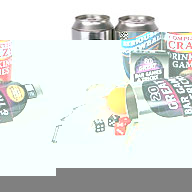 Each of the three metal cans open to reveal instruction cards and components to play 20 ingenious ga