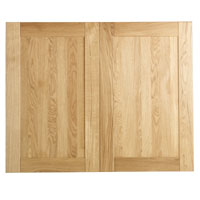 600mm Wide Larder or Fridge Freezer Door Front - Pack E Solid Oak