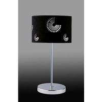 Unbranded 6051BK - Small Chrome and Suede Table Lamp Pair