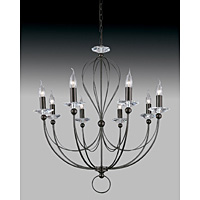 Unbranded 6398 8BC - 8 Light Black Chrome Hanging Light